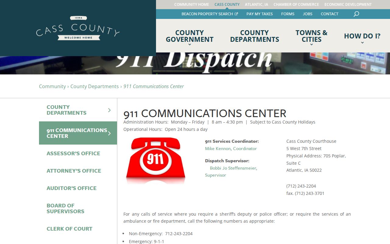 Cass County arrest record report routing and direct phone numbers