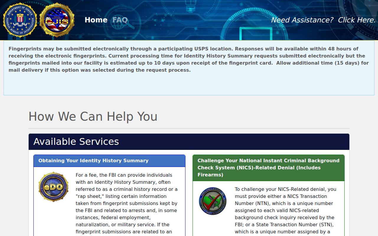 FBI personal identity history portal compared with Cass County arrest records