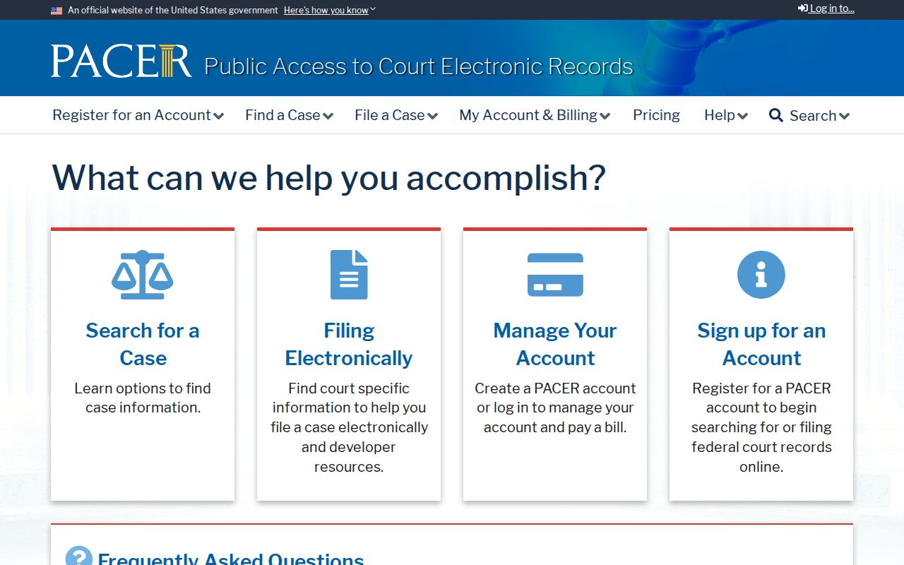 Federal PACER search for criminal court cases involving Cass County