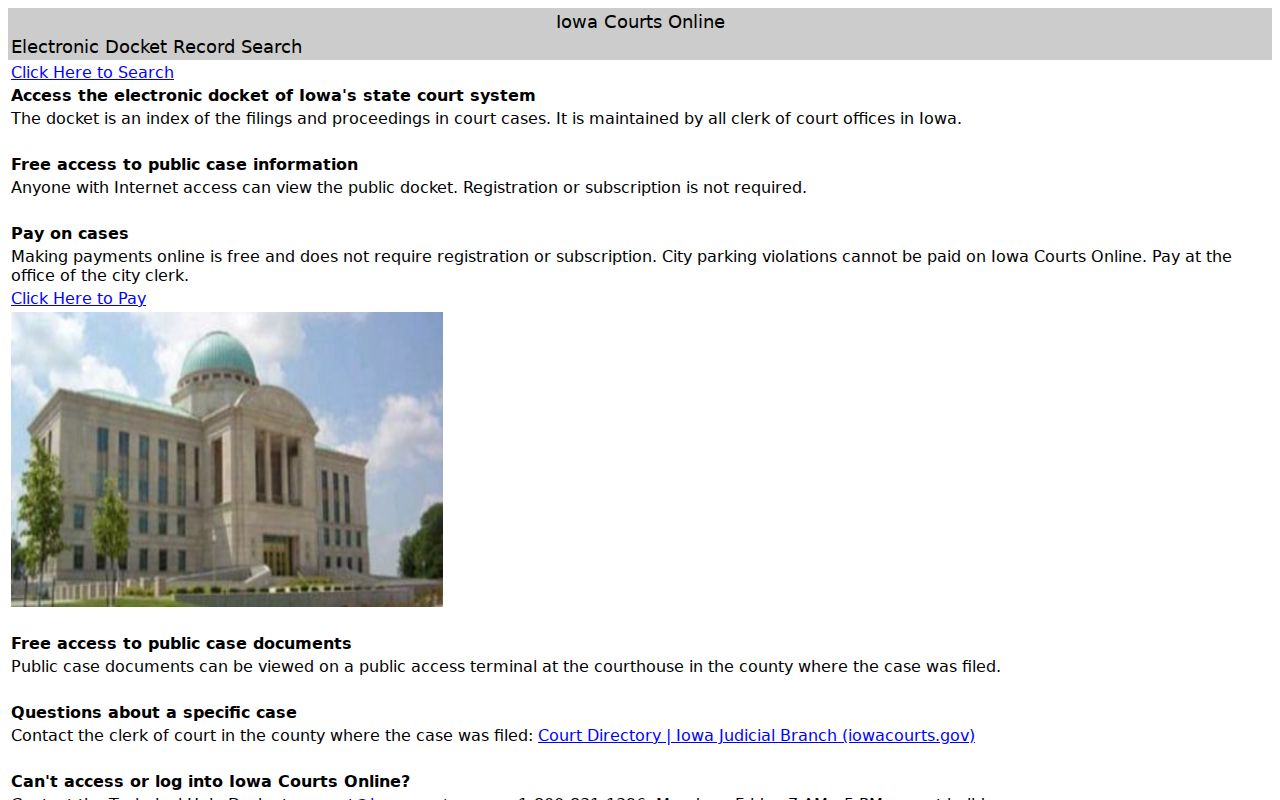 Cass County criminal court case search in Iowa Courts Online