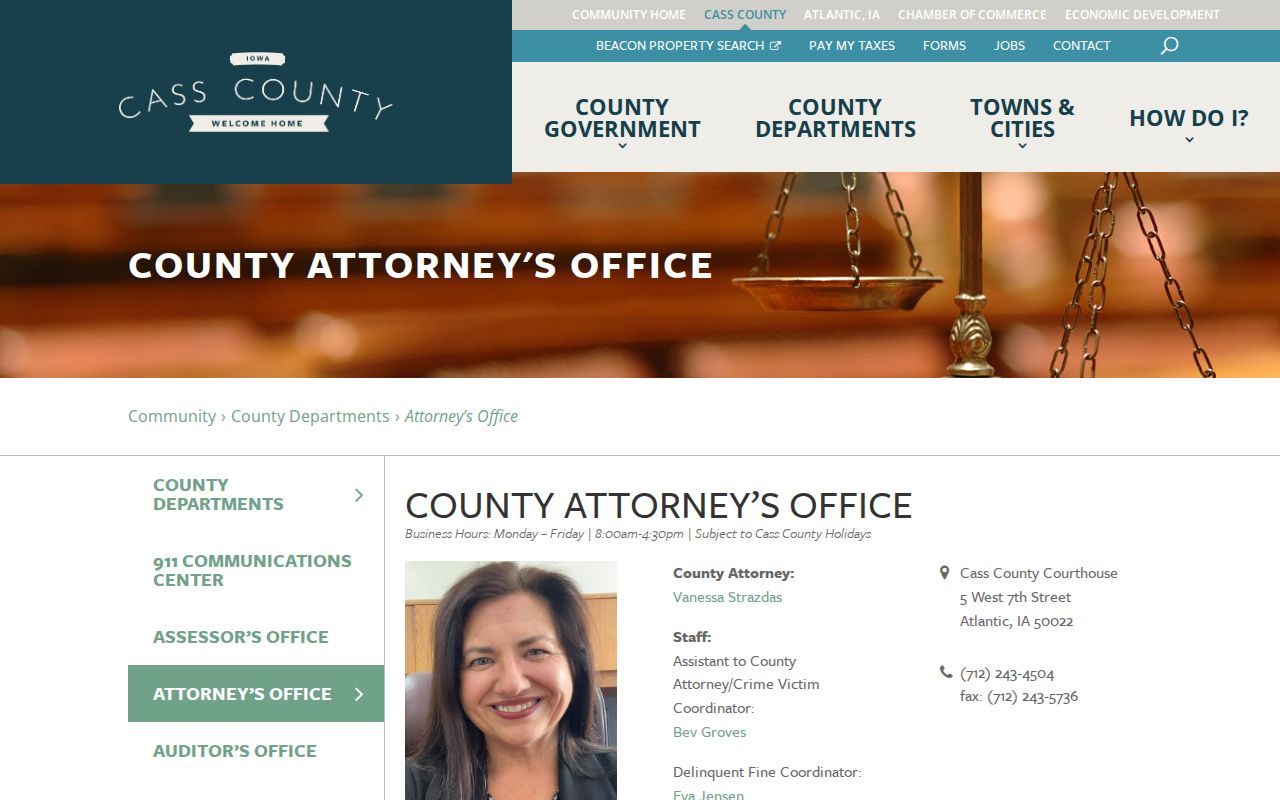 Cass County Attorney criminal record and delinquent fine information