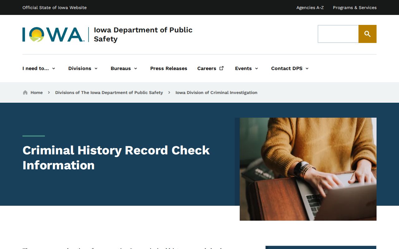 Iowa DCI options for a Cass County criminal history check